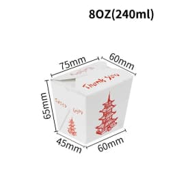 Pagoda Chinese Takeout Food Containers Without Handle Disposable Noodle Boxes Meal Prep.