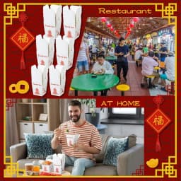 Pagoda Chinese Takeout Food Containers Without Handle Disposable Noodle Boxes Meal Prep.