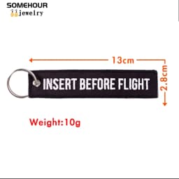 SOMEHOUR Insert Before Flight Car Bag Keychain Fobs Motorcycle Key Ring Tag Jewelry Embroidery Aviation Holder Christmas Gifts