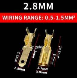 100Pcs 2.8mm 4.8mm 6.3mm Plug Spring Female Male Spade Cold Crimp Terminals Car Speaker Electrical Wire Connectors Set