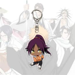 Japan Anime Bleach Cosplay Keychain For Men Women Pendant Keyring Cartoon Print Acrylic Key Chain Ring  Jewelry Wholesale Gift