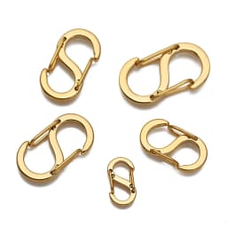 5pcs Gold Stainless Steel Letter S Buckle Spring Lobster Clasp Hook Connectors for Necklace Bracelet DIY Jewelry Making Supplies