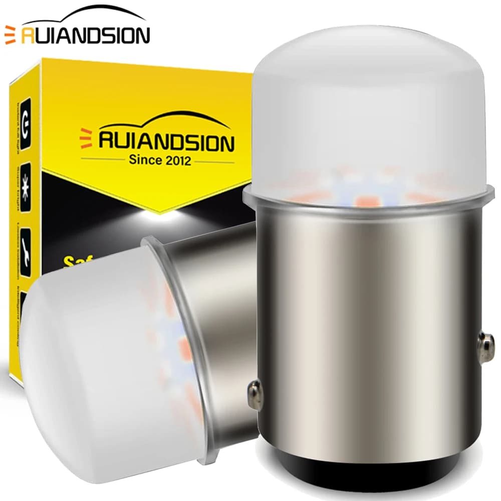 RUIANDSION P21W 1156 BA15S LED P21/5W BAY15D 1157 LED Bulb 12V Tail Brake Light Reverse Lamp Turn Signal Light Frosted Cover