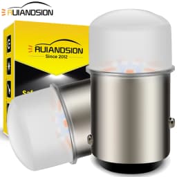 RUIANDSION P21W 1156 BA15S LED P21/5W BAY15D 1157 LED Bulb 12V Tail Brake Light Reverse Lamp Turn Signal Light Frosted Cover