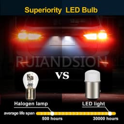 RUIANDSION P21W 1156 BA15S LED P21/5W BAY15D 1157 LED Bulb 12V Tail Brake Light Reverse Lamp Turn Signal Light Frosted Cover