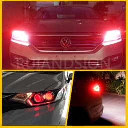 RUIANDSION P21W 1156 BA15S LED P21/5W BAY15D 1157 LED Bulb 12V Tail Brake Light Reverse Lamp Turn Signal Light Frosted Cover
