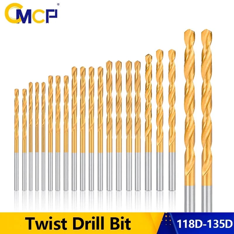 CMCP 1-10.5mm Titanium Coated HSS Metal Drills Electric Twist Drill Bit HSS Gun Drilling For Metal Woodworking Tools Hole Cutter