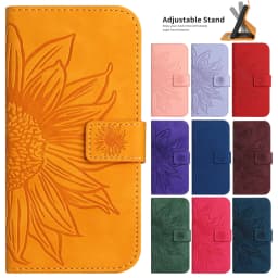 Funda iPhon 14 Wallet Flip Phone Case for iPhone 17 16 15 14 13 12 11 Pro Max 7 8 Plus Cases Sunflower Leather Back Cover Women