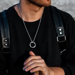 Vnox New Trendy Norse Viking Necklaces for Men, Stainless Steel Mobius Round Pendant Collar Male Gift Jewelry