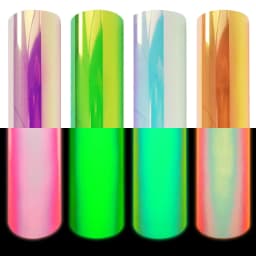 CHEONET HTV --- Glow In Dark Heat Transfer Vinyl HTV Iron On Vinyl Luminous Symphony Holographic Color For DIY T-Shirt