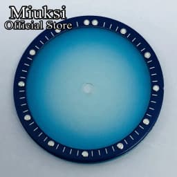 Miuksi 28.5mm black blue white transparent dial plastic movement bezel fit NH35 NH36 NH38 NH39 NH70 NH72 movement