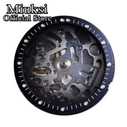 Miuksi 28.5mm black blue white transparent dial plastic movement bezel fit NH35 NH36 NH38 NH39 NH70 NH72 movement