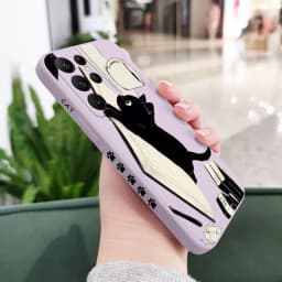 Naughty Cat Phone Case For Samsung Galaxy S25FE  S24 S23 S22 S21 S20 Ultra Plus FE S10 Note 20 ultra 10 9 Plus Cover