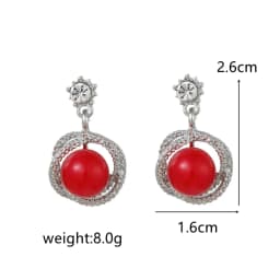 Korean Style Contracted Heart Pearl Earrings For Women Sweet Flower Zircon Geometric Pendant Earring Girl Party Jewelry Gift