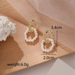 Korean Style Contracted Heart Pearl Earrings For Women Sweet Flower Zircon Geometric Pendant Earring Girl Party Jewelry Gift