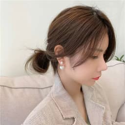Korean Style Contracted Heart Pearl Earrings For Women Sweet Flower Zircon Geometric Pendant Earring Girl Party Jewelry Gift
