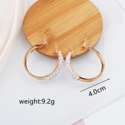 Korean Style Contracted Heart Pearl Earrings For Women Sweet Flower Zircon Geometric Pendant Earring Girl Party Jewelry Gift