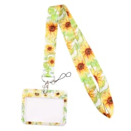 Wholesale Horizontal Style Yoga Sakura Daisy Lanyard for Key Neck Strap Card ID Badge Holder Key Chain Key Holder Accessories
