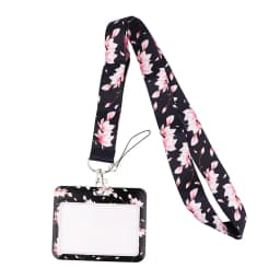 Wholesale Horizontal Style Yoga Sakura Daisy Lanyard for Key Neck Strap Card ID Badge Holder Key Chain Key Holder Accessories
