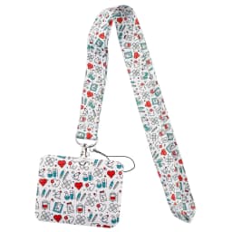 Wholesale Horizontal Style Yoga Sakura Daisy Lanyard for Key Neck Strap Card ID Badge Holder Key Chain Key Holder Accessories