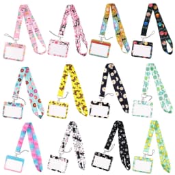 Wholesale Horizontal Style Yoga Sakura Daisy Lanyard for Key Neck Strap Card ID Badge Holder Key Chain Key Holder Accessories