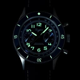Sugess Pilot Watch Handwind Chronograph Mechanical Wristwatches Luminous Skeleton Men Watches Crystal Sapphire Leather New 2022