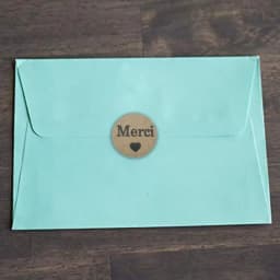 100-500pcs Kraft Merci Stickers French Thank You Stickers Gift Package Envelope Seal Label Stationery Stickers