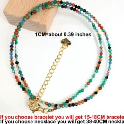 Natural Stone Beads Necklaces Bracelet 2-3MM Faceted Round Quarts Tourmalins Mini Beads Necklaces For Women Jewelry Gifts