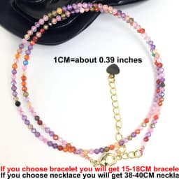 Natural Stone Beads Necklaces Bracelet 2-3MM Faceted Round Quarts Tourmalins Mini Beads Necklaces For Women Jewelry Gifts