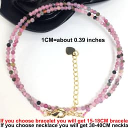Natural Stone Beads Necklaces Bracelet 2-3MM Faceted Round Quarts Tourmalins Mini Beads Necklaces For Women Jewelry Gifts