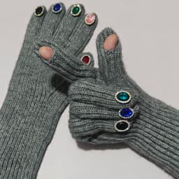 Women Winter Warm Knitted Full Finger Gloves Solid Wool Luxury Rhinestone Girl Fashion Touch Screen Mittens Female Drving