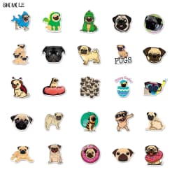 10/30/50pcs Cute Pug Dog Stickers Animals DIY Car Laptop Suitcase Skateboard Guitar Phone Cartoon Graffiti Sticker Kid Gift Toys