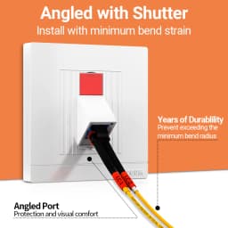 AMPCOM Fiber Optic Angled Wall Plate LC SC FC ST Simplex Duplex FTTH Fiber Coupler Adapter Keystone Faceplate 86*86 Type