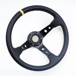 Universal 350mm 14 Inch Suede/PVC Auto Racing Steering Wheels Deep Corn Drifting Sport Steering Wheel
