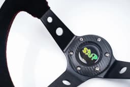 Universal 350mm 14 Inch Suede/PVC Auto Racing Steering Wheels Deep Corn Drifting Sport Steering Wheel