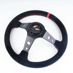 Universal 350mm 14 Inch Suede/PVC Auto Racing Steering Wheels Deep Corn Drifting Sport Steering Wheel