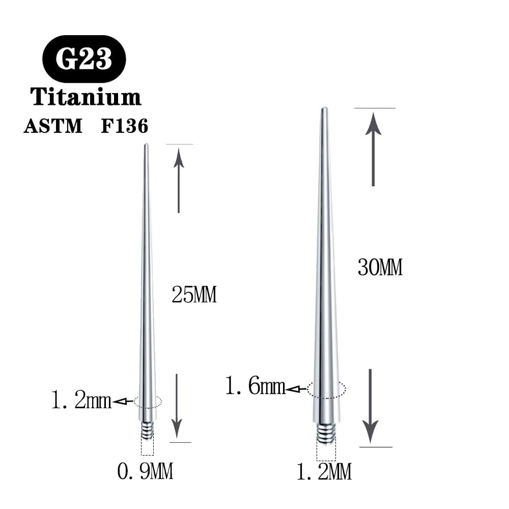 1Pcs G23 Titanium Insertion Pin Taper Piercing Stretching Tool for Internally & Externally Threaded Body Jewelry Accessory