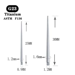1Pcs G23 Titanium Insertion Pin Taper Piercing Stretching Tool for Internally & Externally Threaded Body Jewelry Accessory