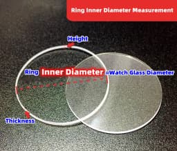 1.25mm Height I Ring Watch Crystal Gasket 26mm to 35.5mm Inner Diameter for Waterproof 1.3mm to 1.7mm Thick Watch Glass YZC035