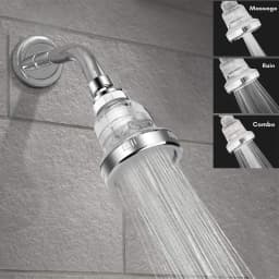 Wall Mount Rainfall Showerhead 3 Modes Adjustable Water Saving High Pressure Ceiling Shower Head Chlorine Fluoride Water Filter