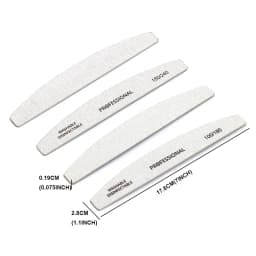 10pcs Wooden Nail Files Set Professional Double-Sided Emery Board Manicure Buffer Grey Boat Pedicure Buffers 100/180/240 Grit