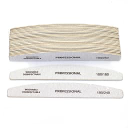 10pcs Wooden Nail Files Set Professional Double-Sided Emery Board Manicure Buffer Grey Boat Pedicure Buffers 100/180/240 Grit