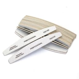 10pcs Wooden Nail Files Set Professional Double-Sided Emery Board Manicure Buffer Grey Boat Pedicure Buffers 100/180/240 Grit