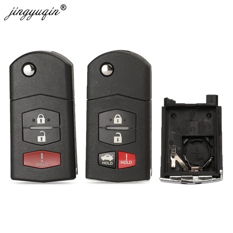 jingyuqin 3/4 Button Filp Key Case Folding Fob Car Remote Key Shell For MAZDA 3 5 6 RX-8 MX-5 Miata CX-5 CX-7 CX-9 RX-8 CX-9