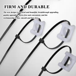 100Pcs Cable Tie Mount Base Plastic Fixed Seat Saddle Type Wire Holder USB Charging Data Line Winder HC-2 HC-4 Buckle Zip Ties
