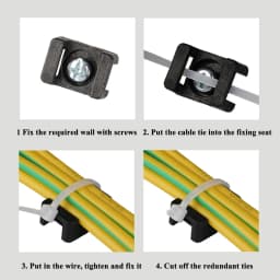 100Pcs Cable Tie Mount Base Plastic Fixed Seat Saddle Type Wire Holder USB Charging Data Line Winder HC-2 HC-4 Buckle Zip Ties