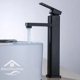 Basin Sink Bathroom Faucet Deck Mounted Hot Cold Water Basin Mixer Taps Black Lavatory Sink Tap 2024