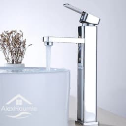 Basin Sink Bathroom Faucet Deck Mounted Hot Cold Water Basin Mixer Taps Black Lavatory Sink Tap 2024