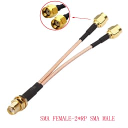 SMA to 2X SMA Male Female Y Type Splitter Combiner Jumper Cable Pigtail RG316 Cable