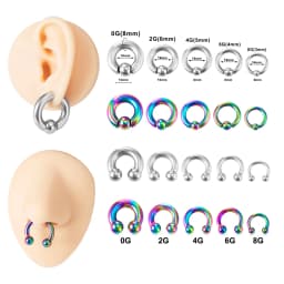 1pc Surgical Steel Ear Gauge Circular Barbells Ear Piercing Weights Stretcher Expander Big Size CBR PA Septum Piercing Jewelry